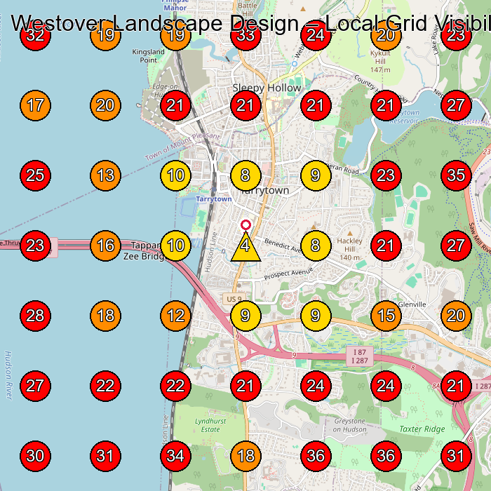 Westover Landscape Design GeoGrid visibility map for Landscape Designer in Elmsford